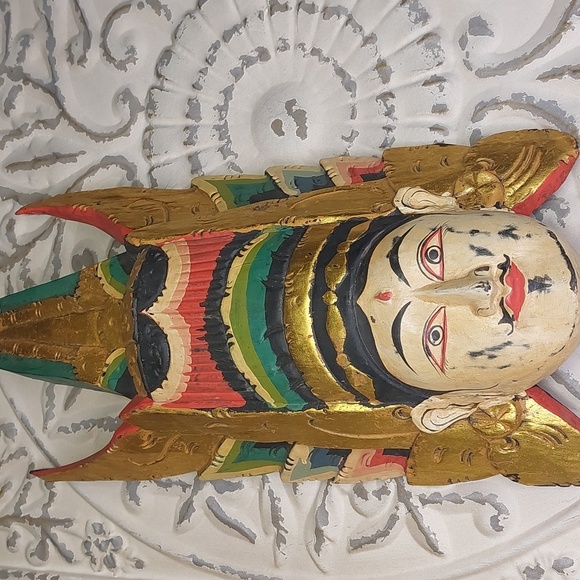 Carved Wood Rama Mask - Picture 1 of 12